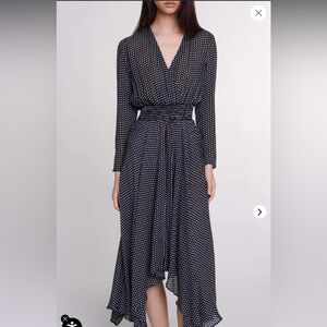 Maje Black and White Polka Dot Dress